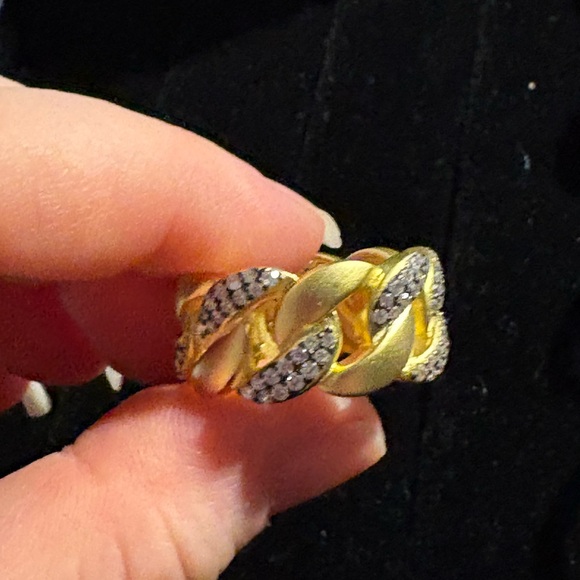 New Freida Rothman Pavé Cuban Link ring Size 8